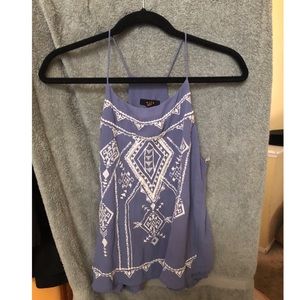 Cute tribal blue tank top